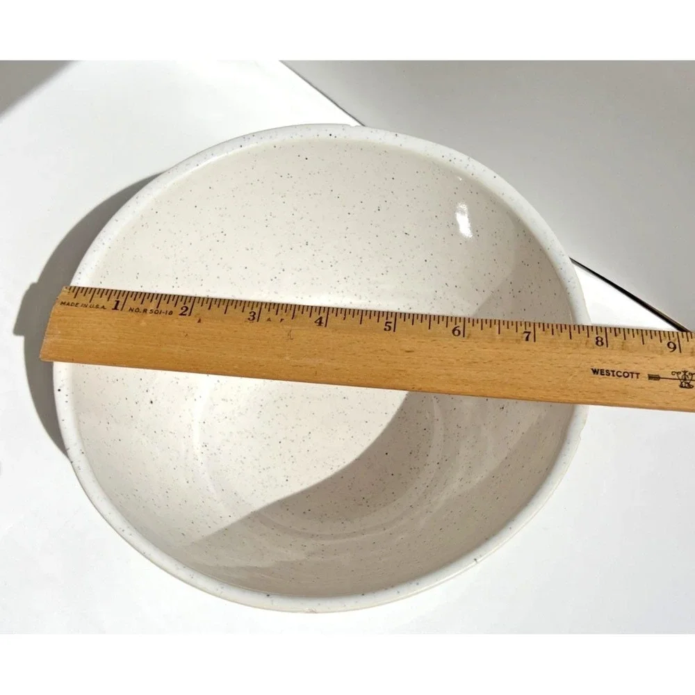 Serving Bowl Speckled Stoneware Ramen Pasta Ribbed Ceramic‎ Modern Kitchen Dish